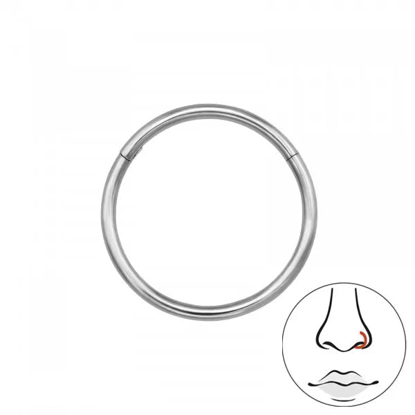Aro Nariz Argolla 14 mm Titanio