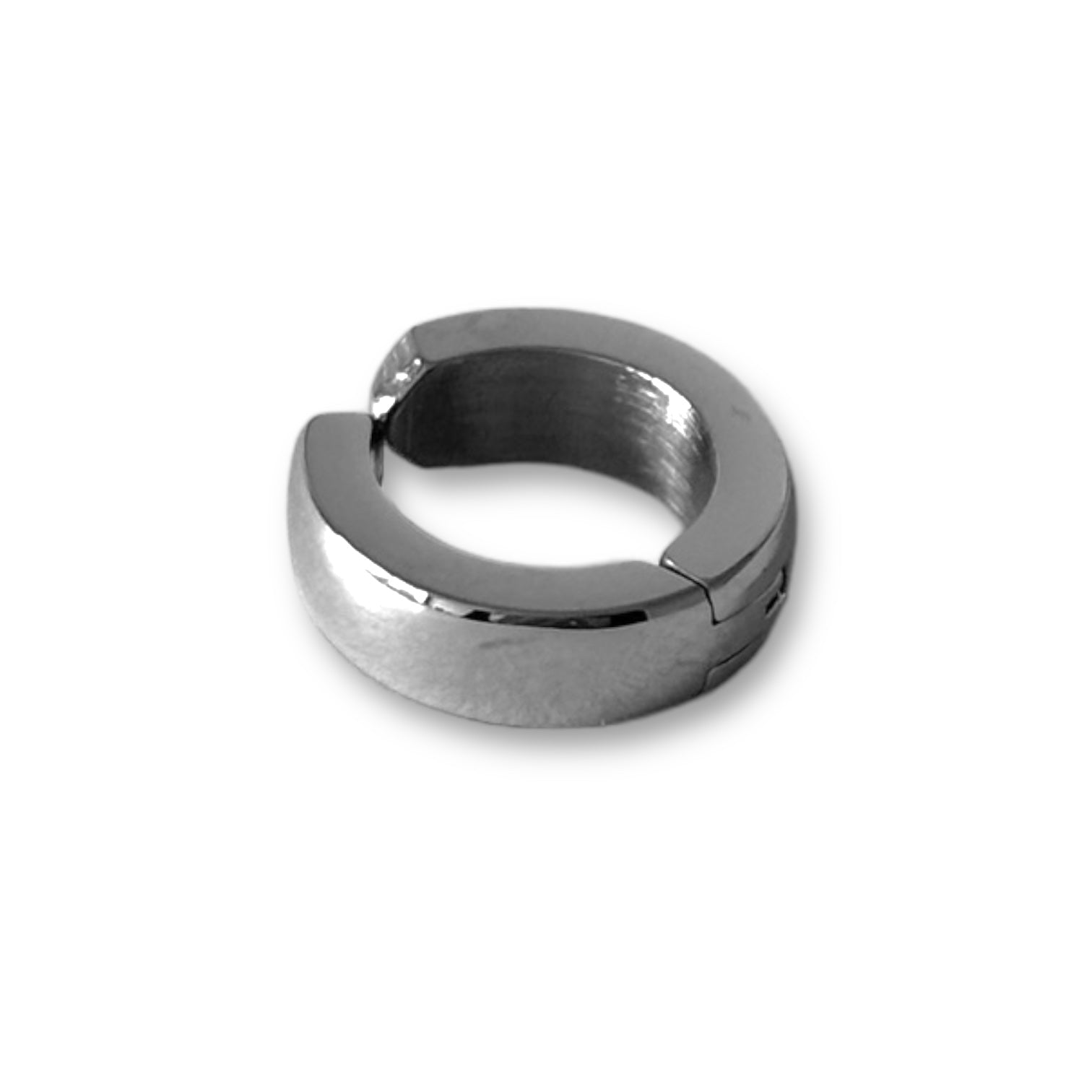 Aro Clip Geométrico Esmaltado (Acero Inoxidable) - Plateado