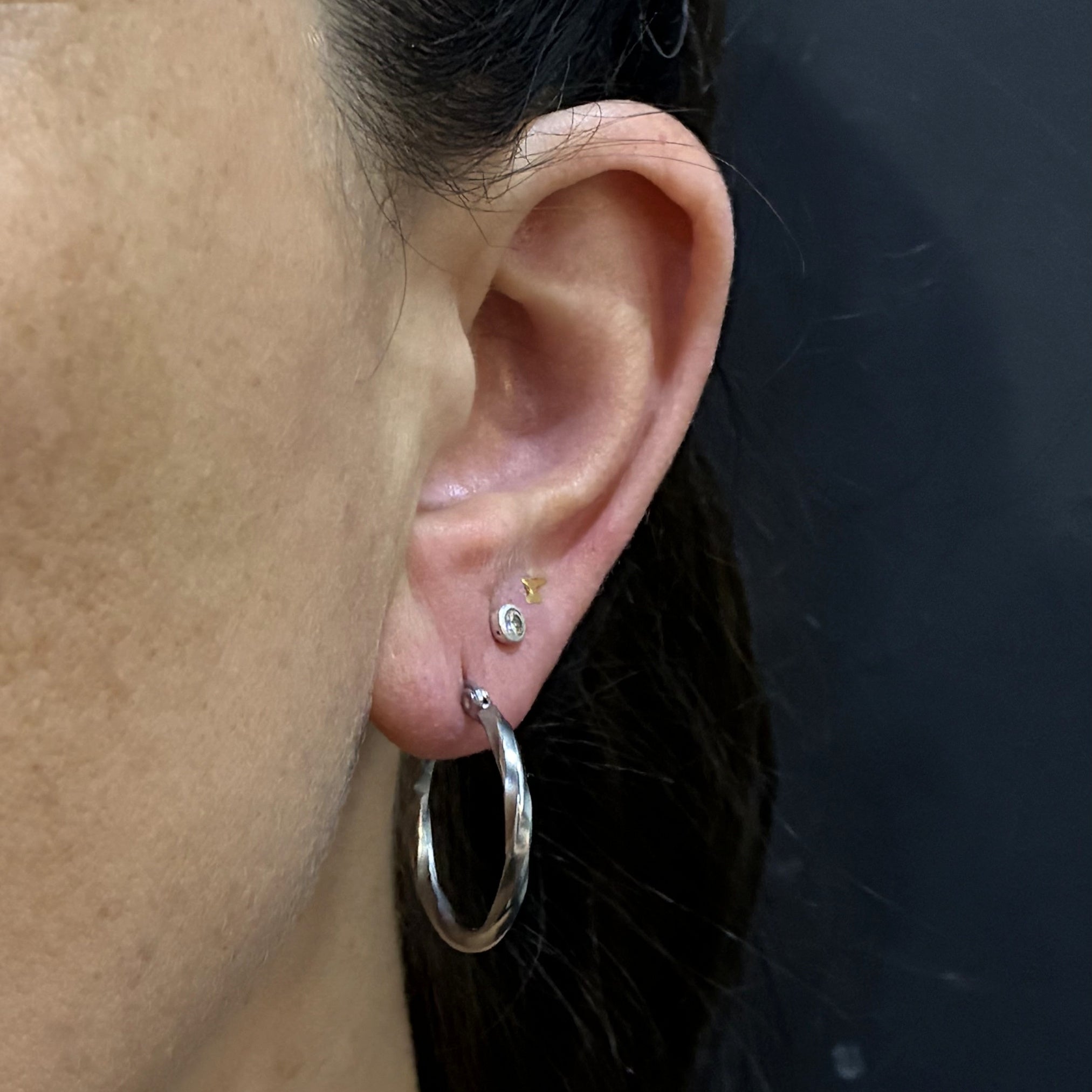 Aros Argolla Corte Diamante 20 mm acero