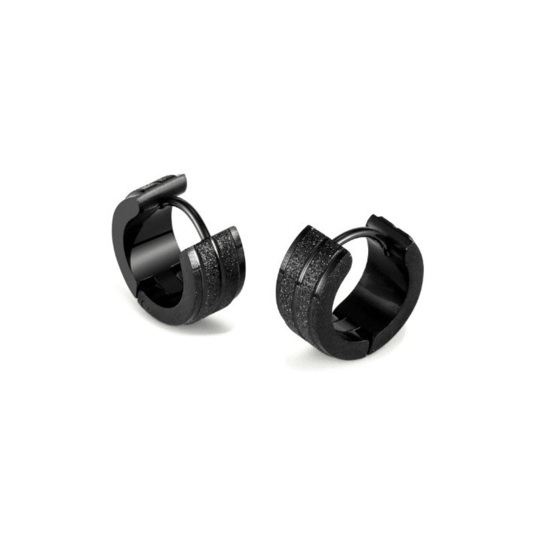 Aros Argolla HIP HOP Acero Inoxidable Negra