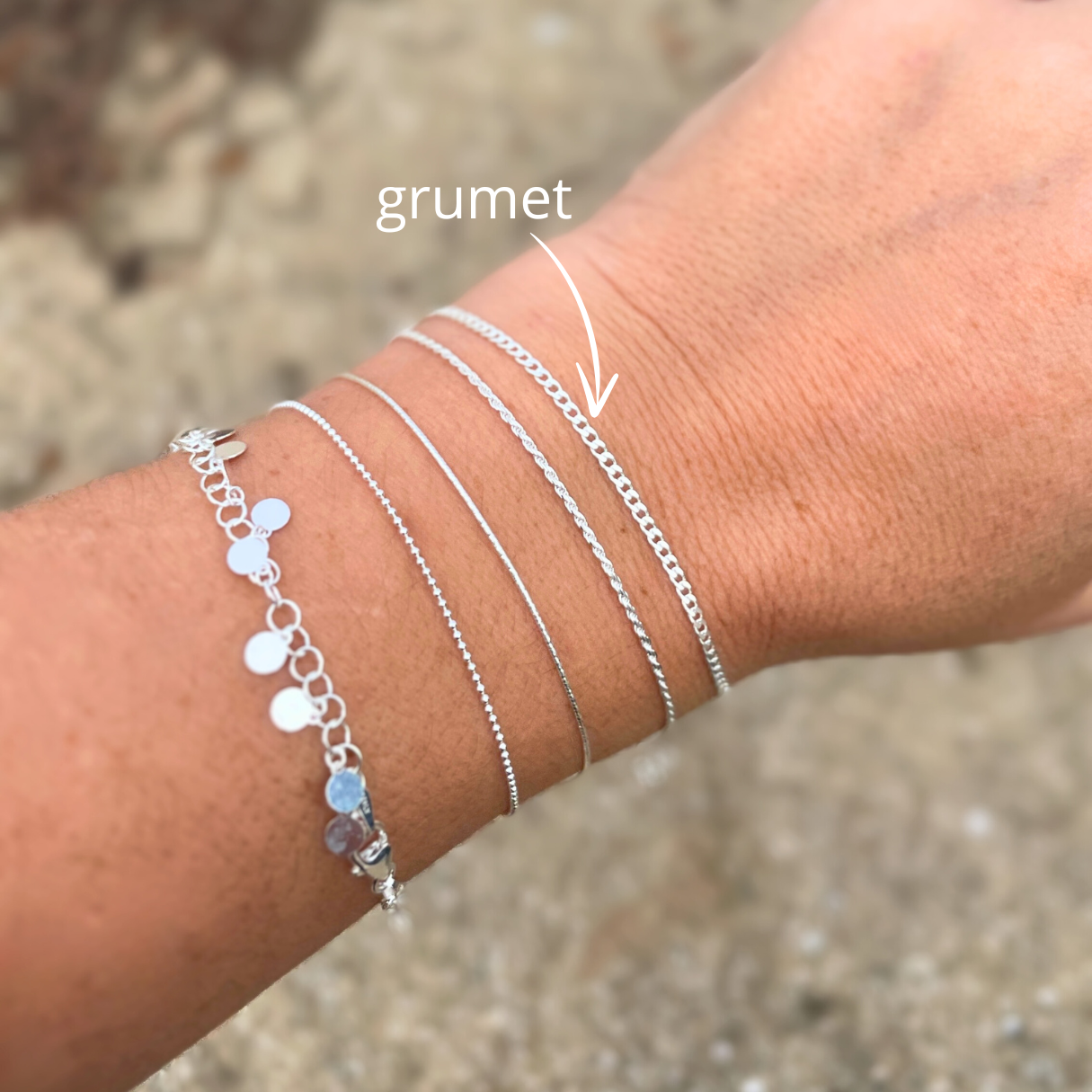 PULSERA GRUMET PLATA