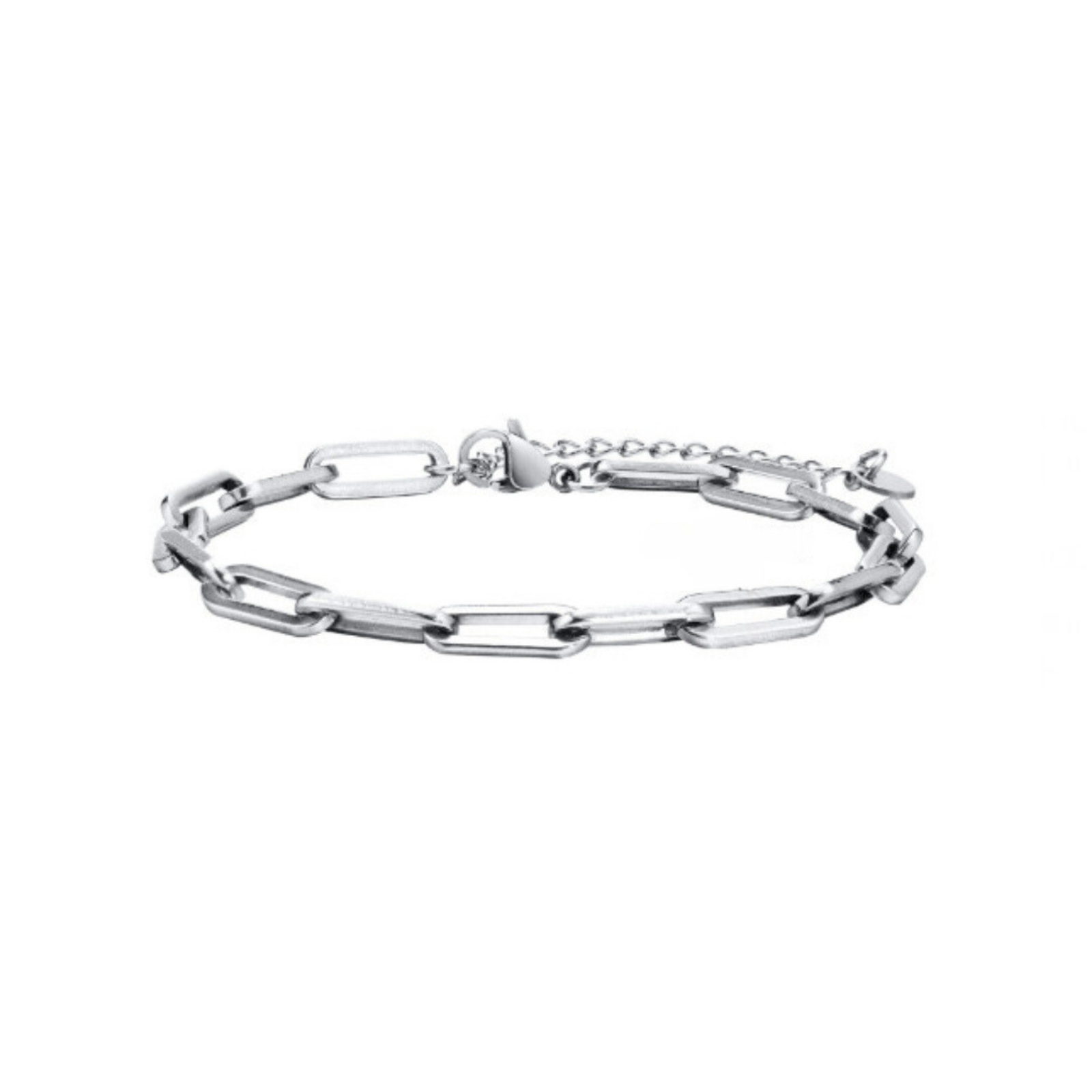 Pulsera Cadena Hip Hop 18,5 cm Acero Inoxidable - Plateada