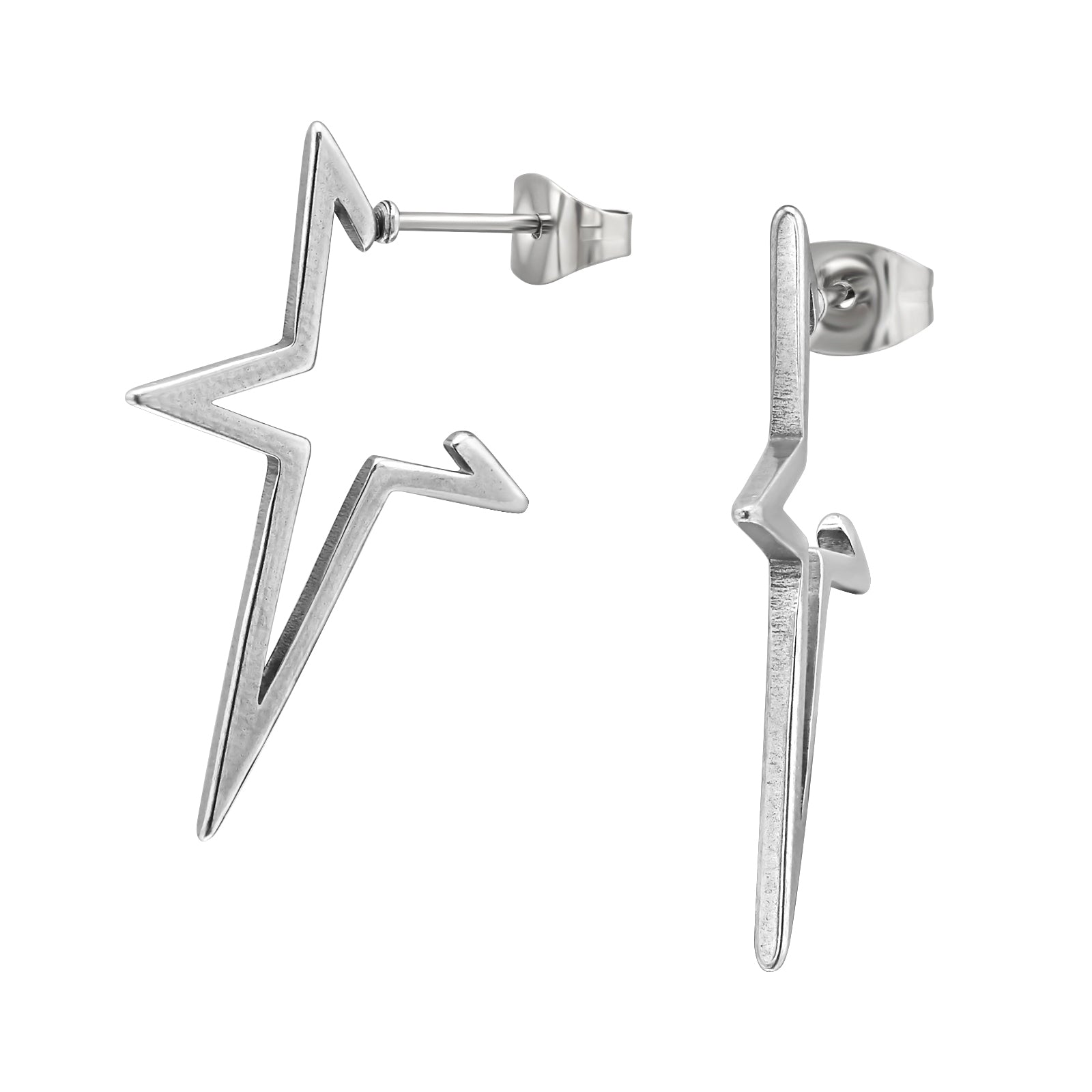 Aros Estrella Punk Acero