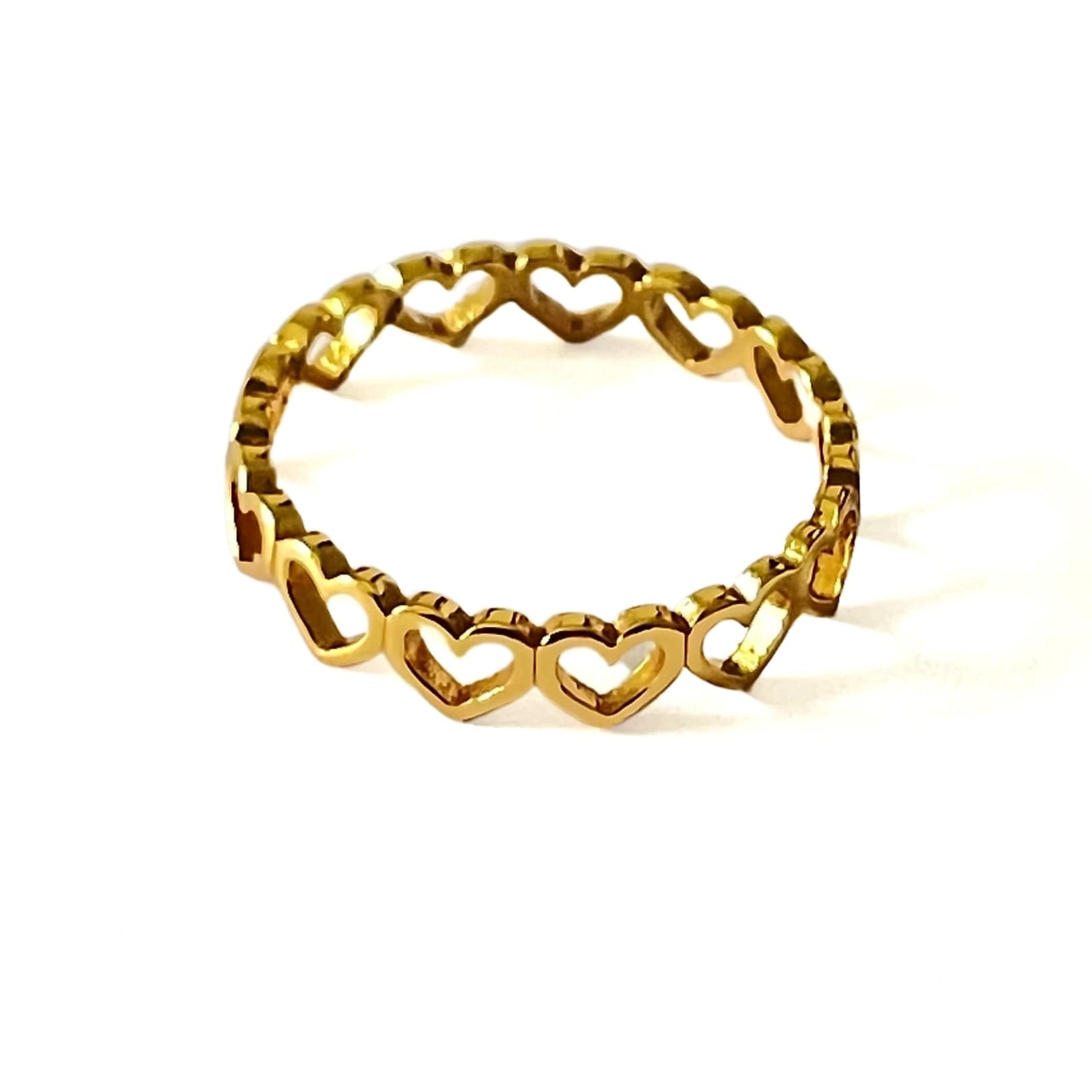 Anillo Cadena Corazones Gold