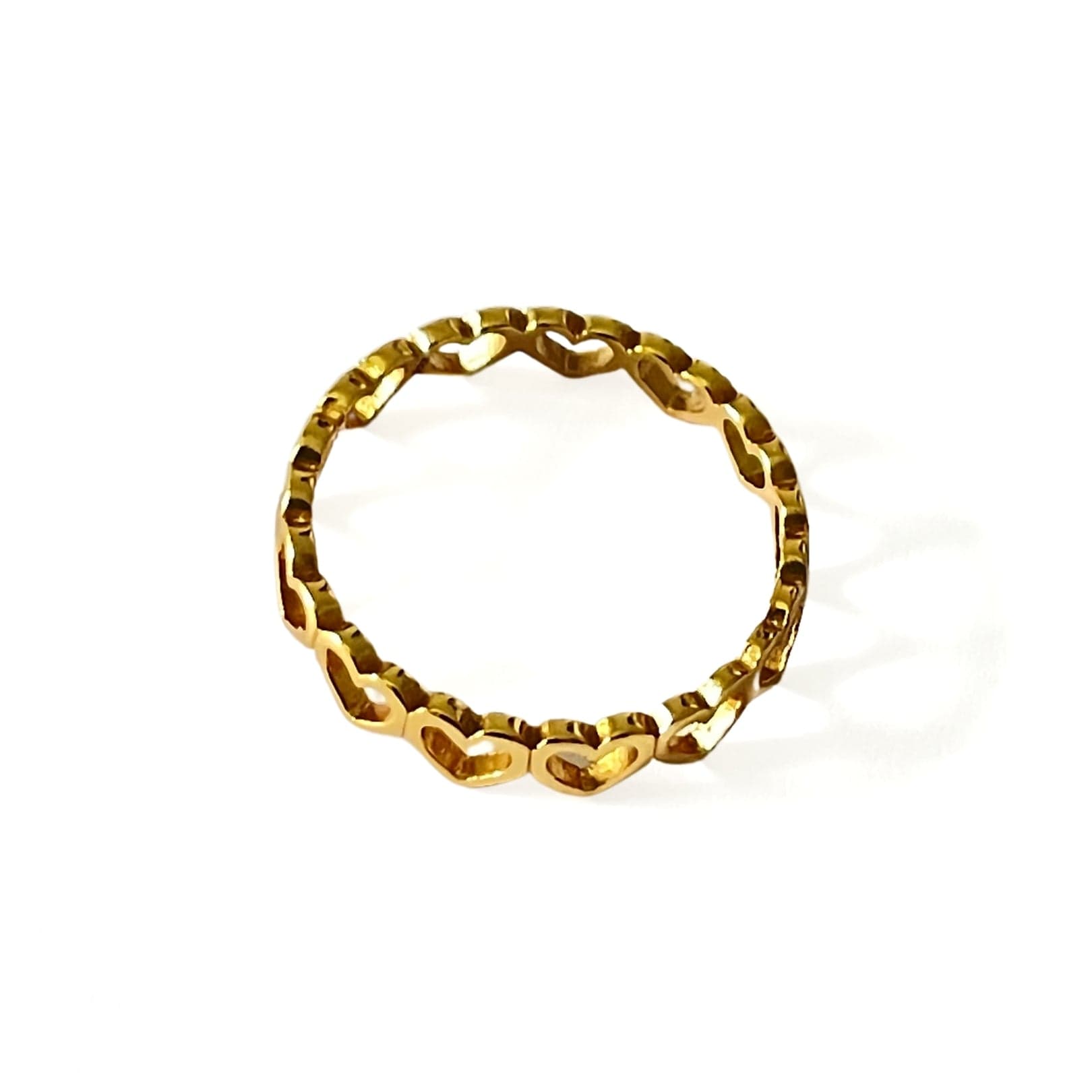 Anillo Cadena Corazones Gold