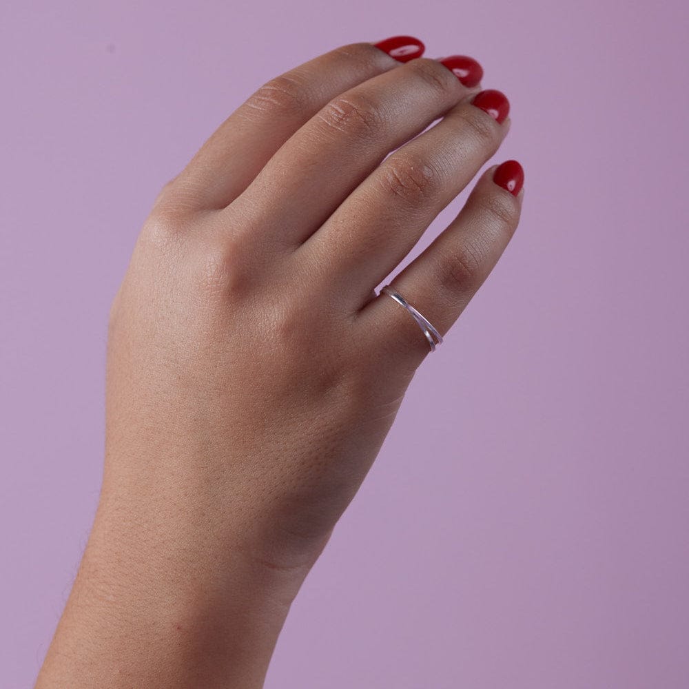 Goia ANILLO 15 Anillo Doble Cruzado Plata