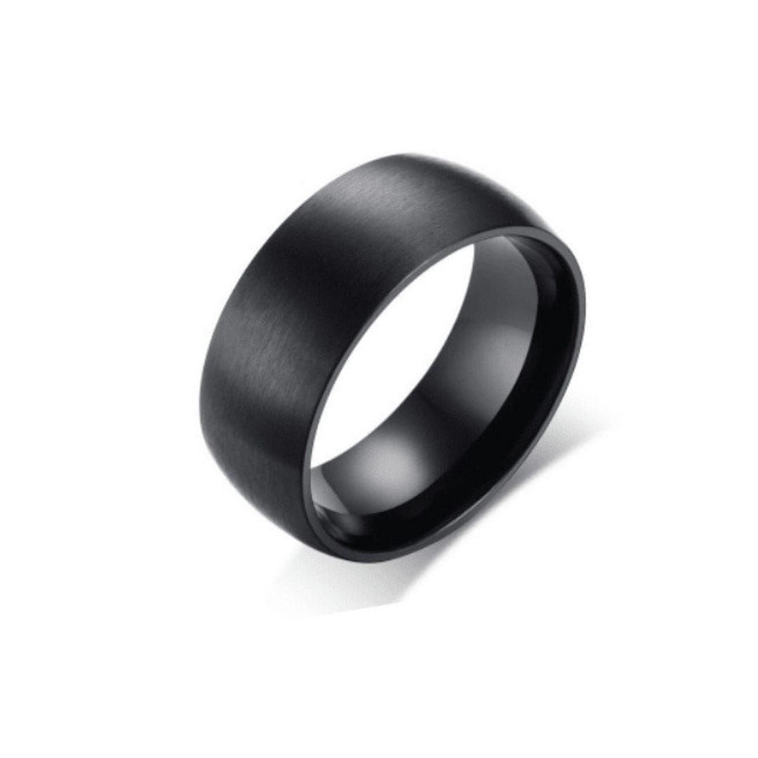 Goia ANILLO Anillo Grueso Liso Acero Inoxidable - Negro