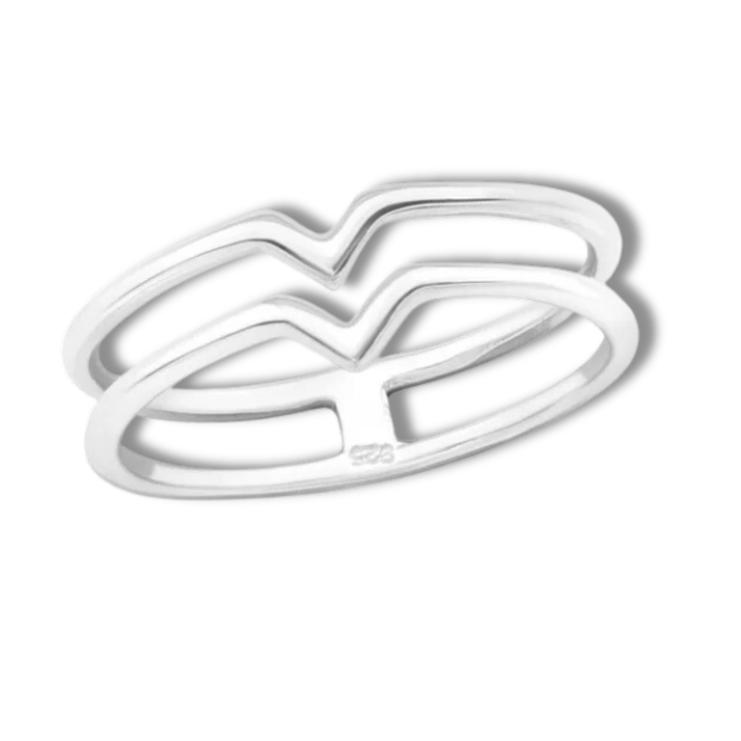 Goia ANILLO 5 Anillo midi doble V plata