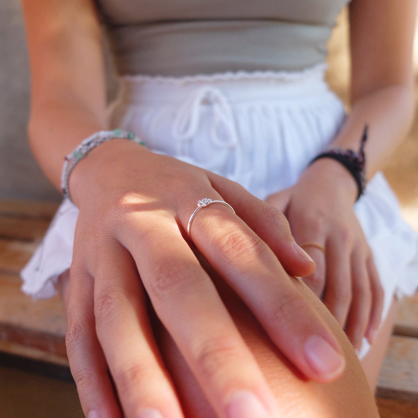 Anillo Rosa plata