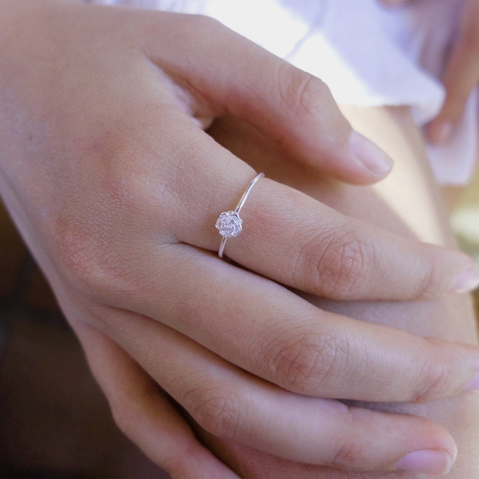 Anillo Rosa plata