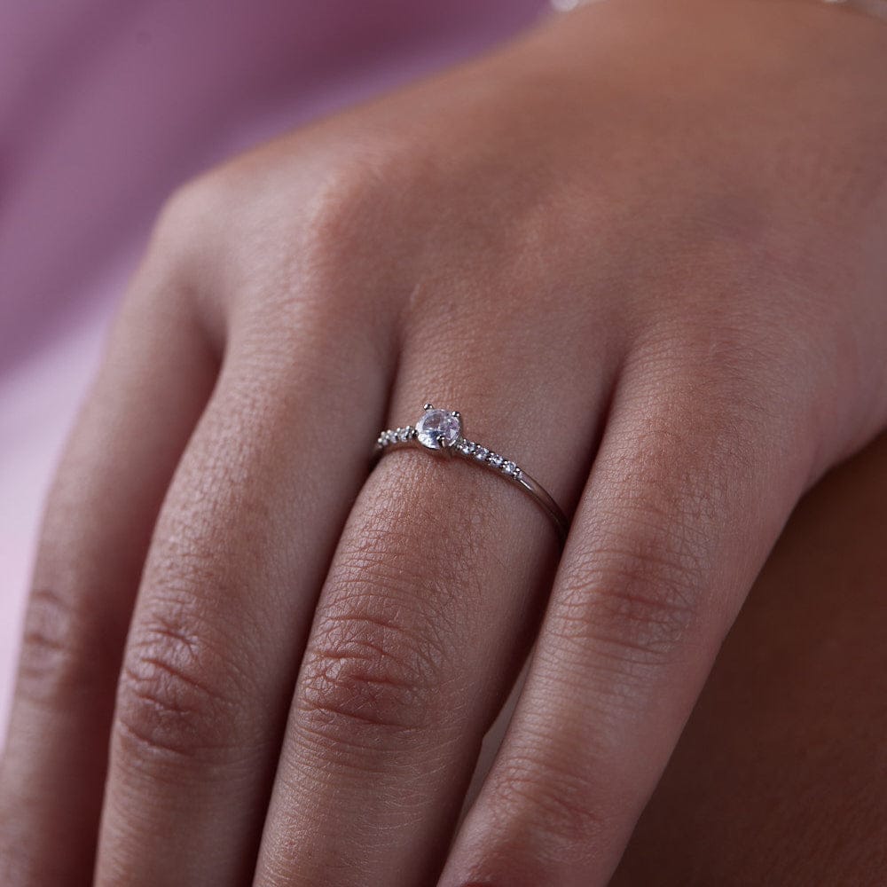 Goia ANILLO Anillo Solitario Circones plata