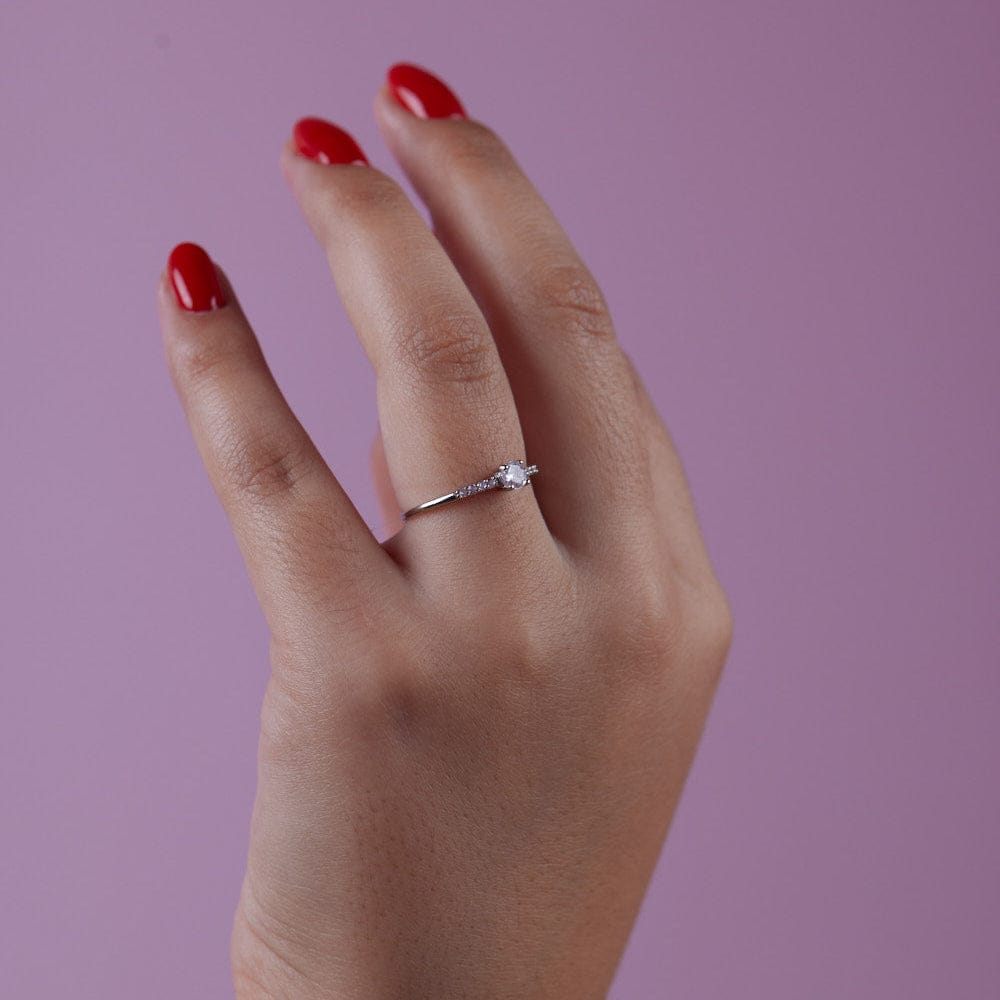 Goia ANILLO Anillo Solitario Circones plata