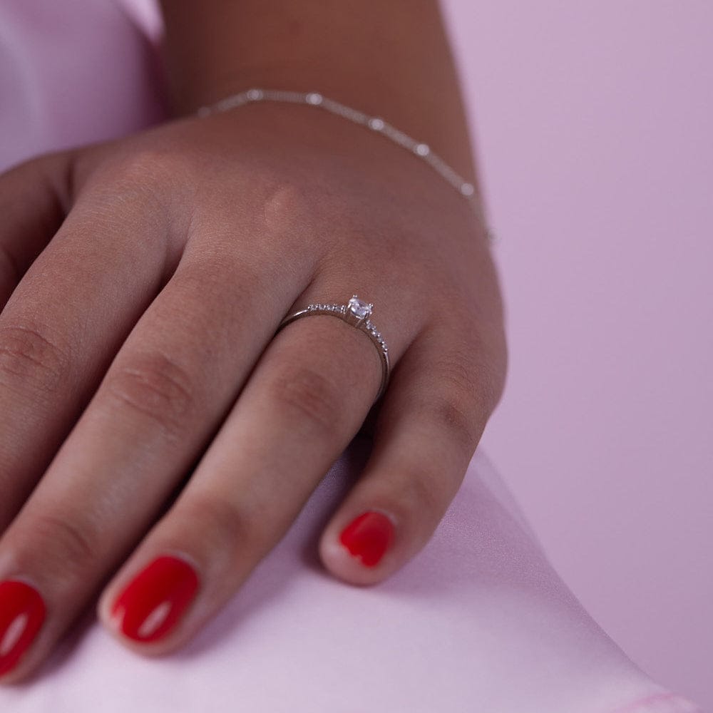 Goia ANILLO Anillo Solitario Circones plata