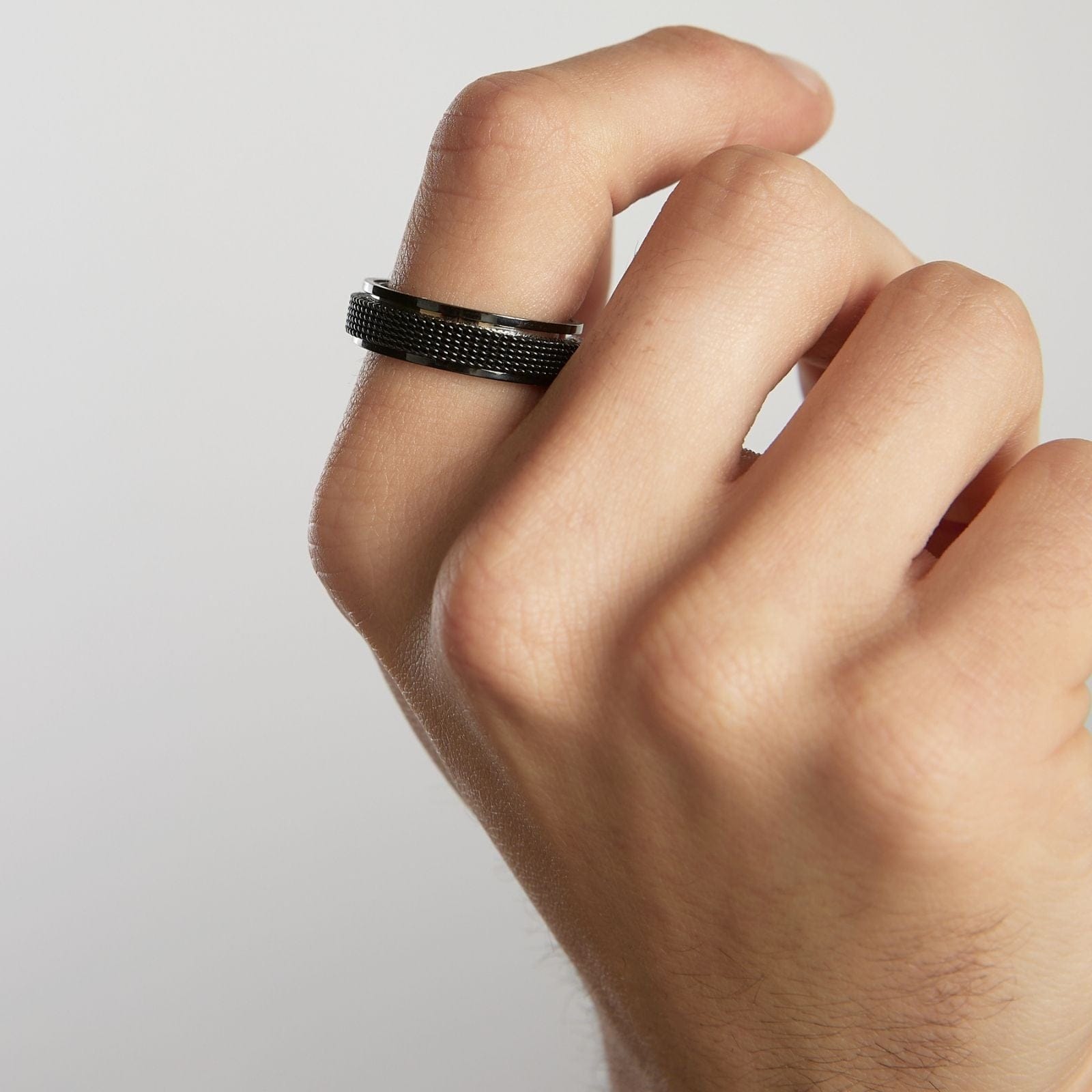 Goia ANILLO Anillo Trenzado giratorio 6,2 mm Acero Inoxidable - Negro
