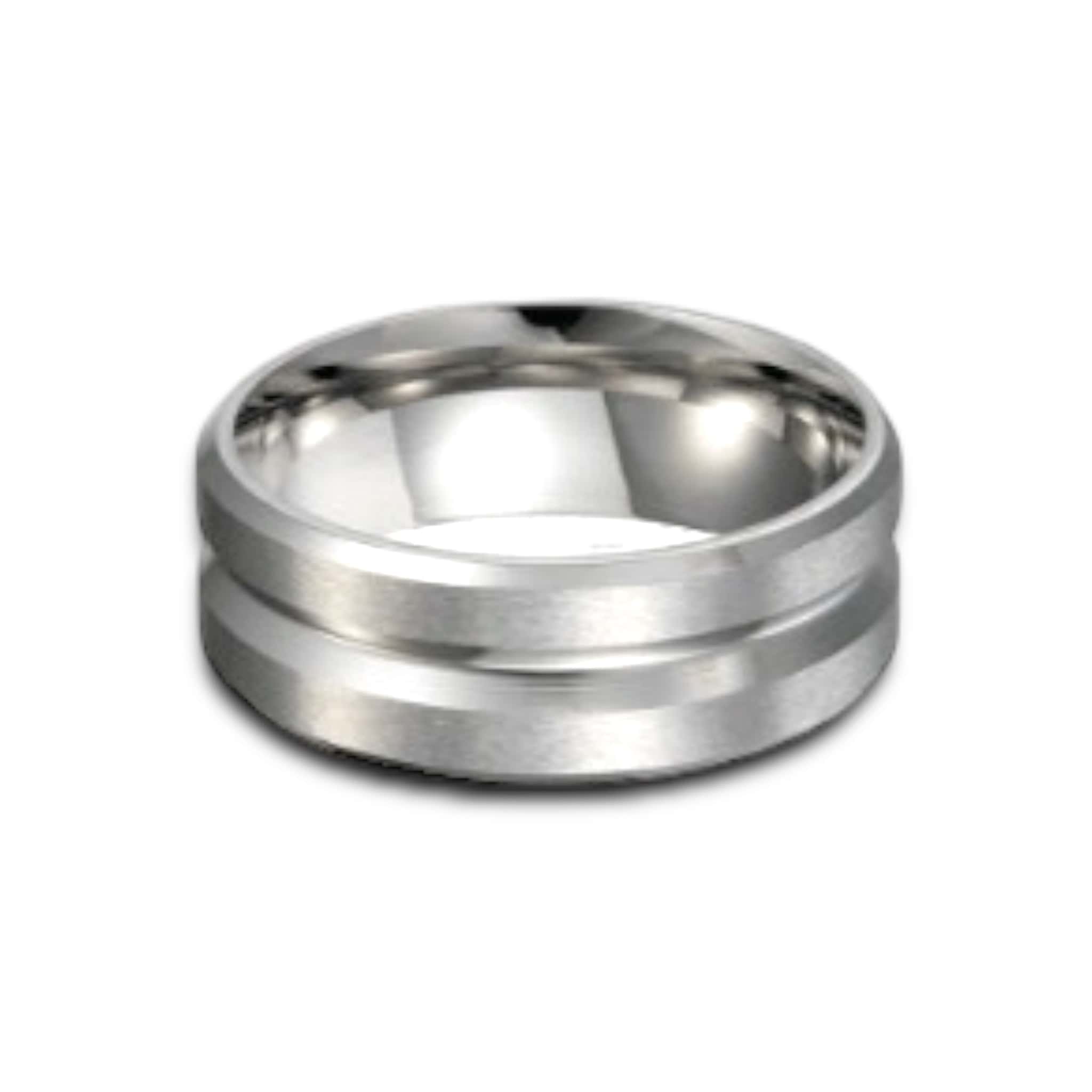 Goia ANILLO Anillo Unisex Geométrico 1 línea Calada - Acero Inoxidable - Plateado