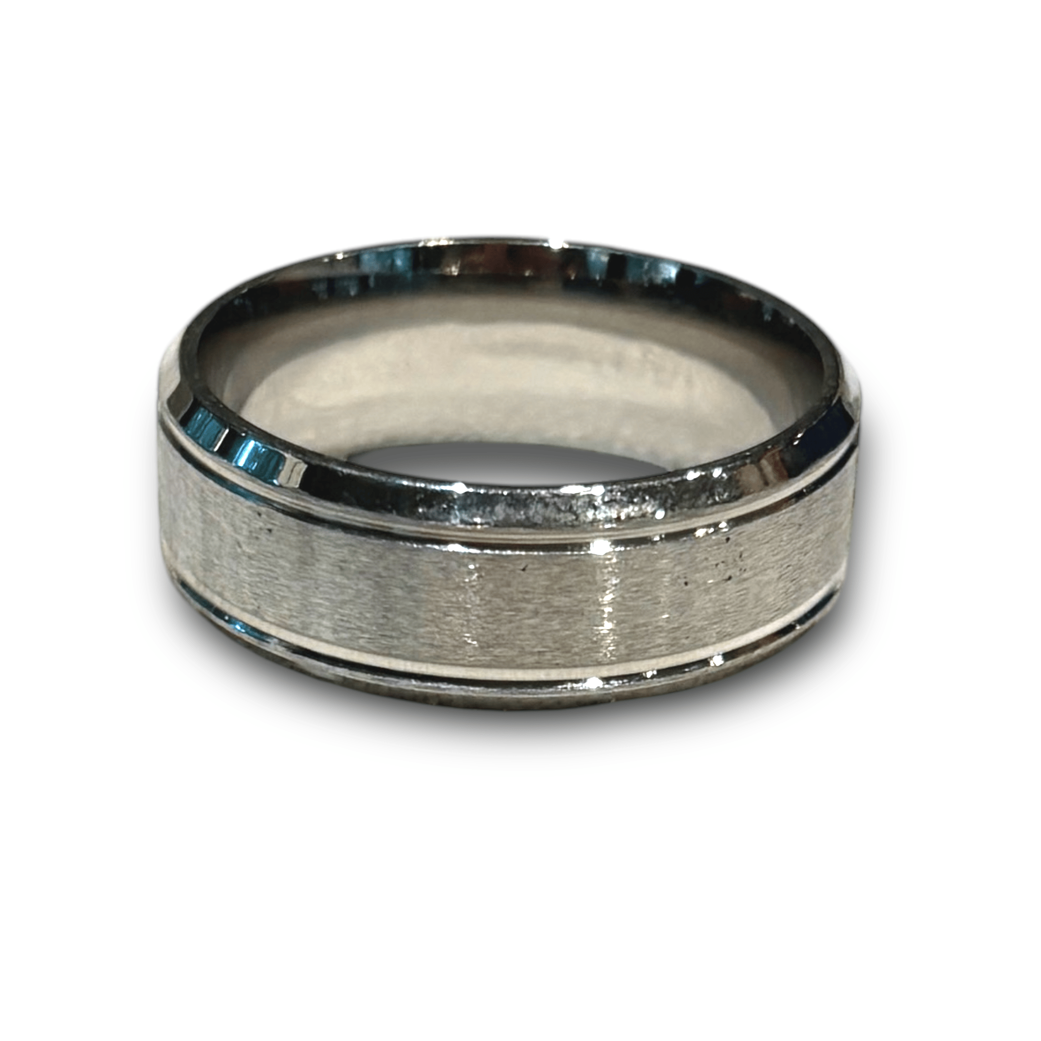 Goia ANILLO Anillo Unisex Geométrico 2 líneas Caladas - Acero Inoxidable