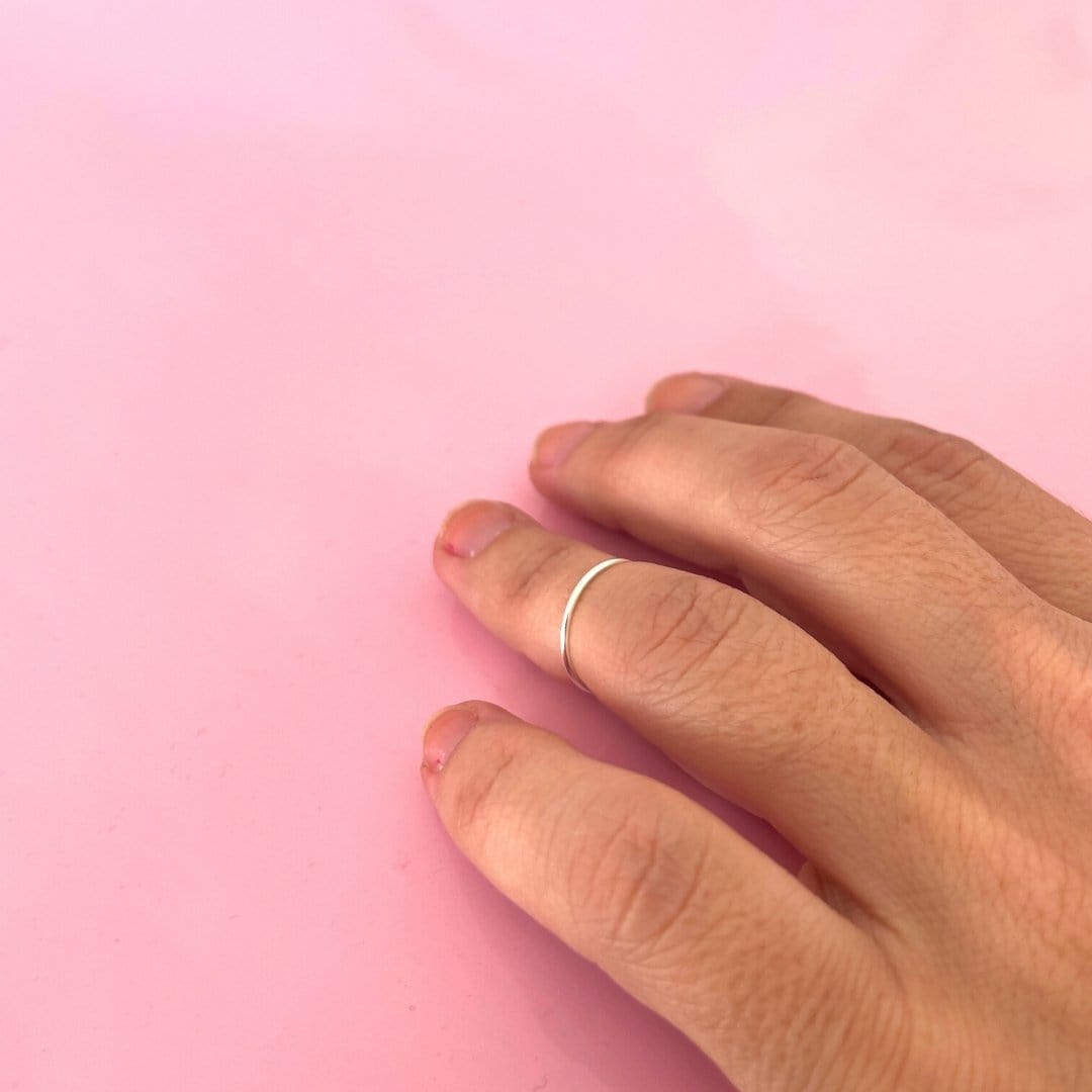 Goia Anillos Anillo Midi Argolla Fina Plata