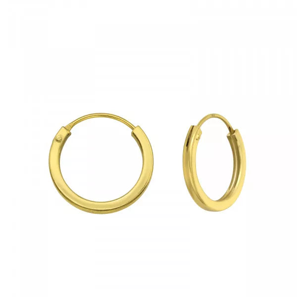 Aros argolla Plana 14mm gold