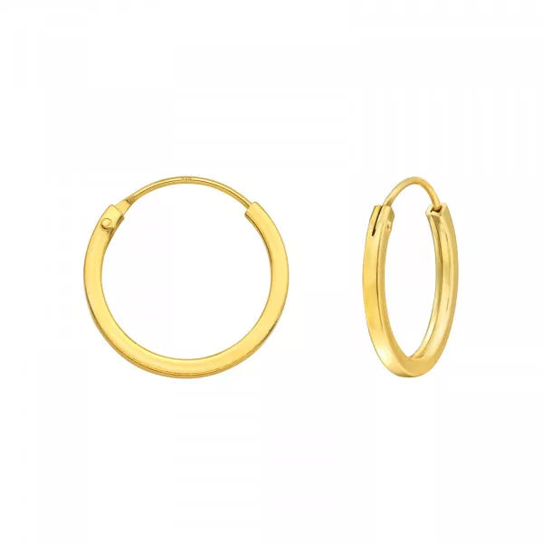 Aros argolla Plana 16 mm gold