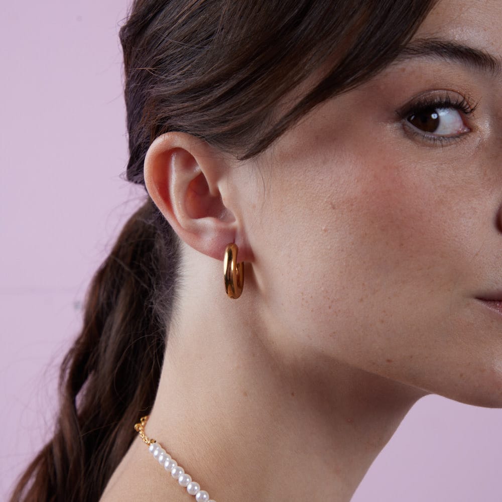Goia AROS Aros Argolla Big Clip 5x12 mm acero gold