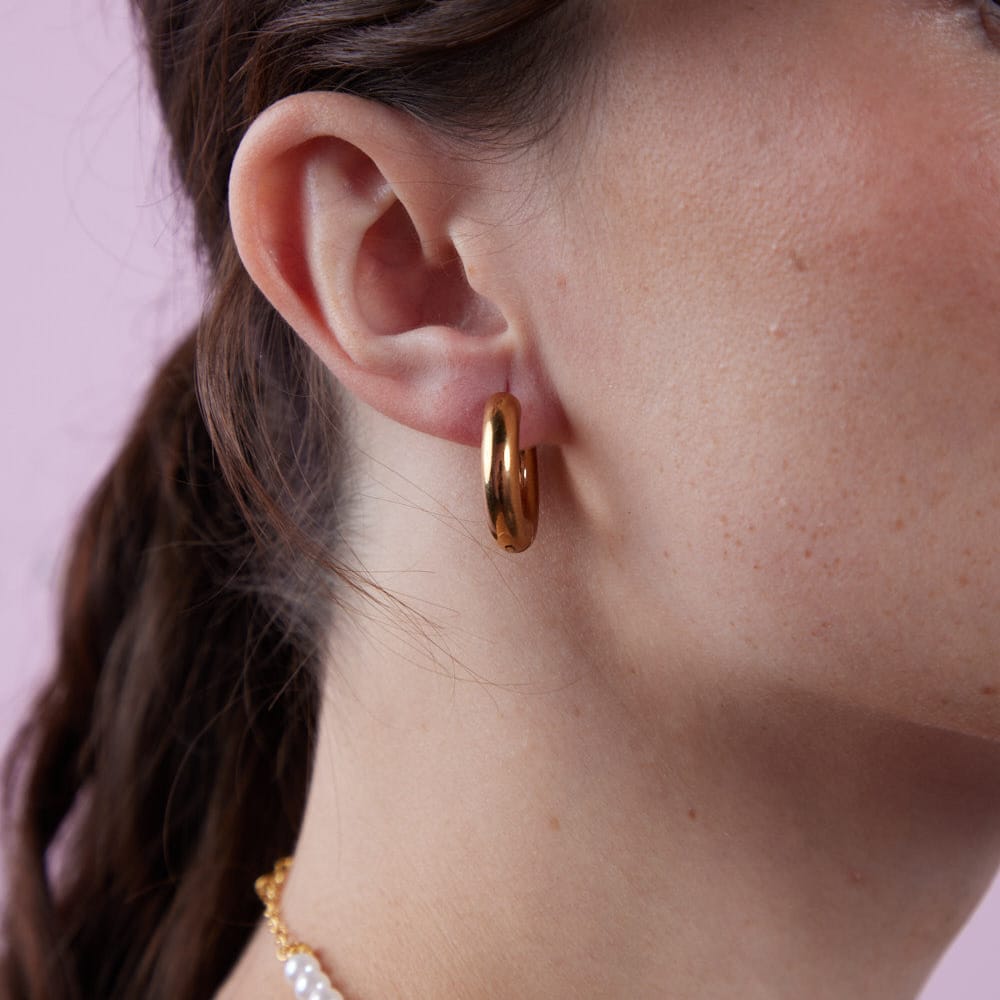Goia AROS Aros Argolla Big Clip 5x12 mm acero gold