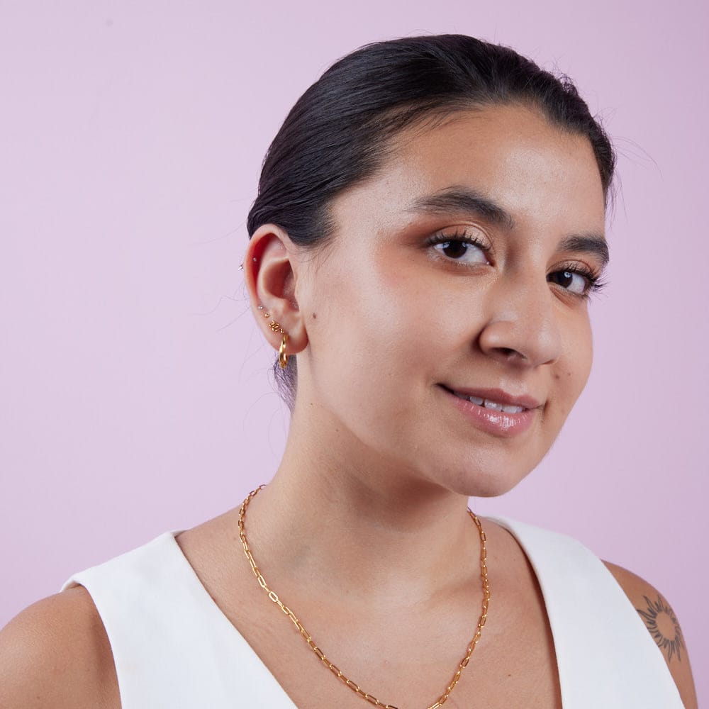 Goia AROS Aros Argolla Corte Diamante 12 mm acero gold