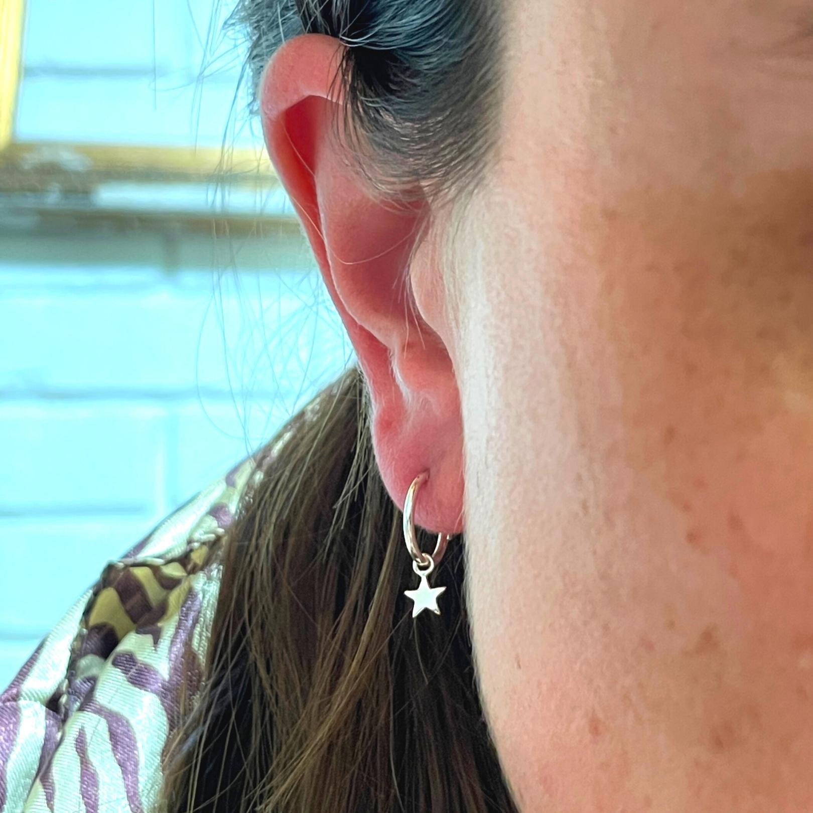 Aros Argolla Estrella Colgante