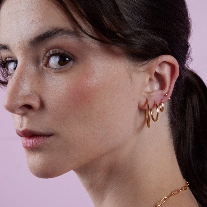 Goia AROS Aros Argolla Plana 14 mm gold