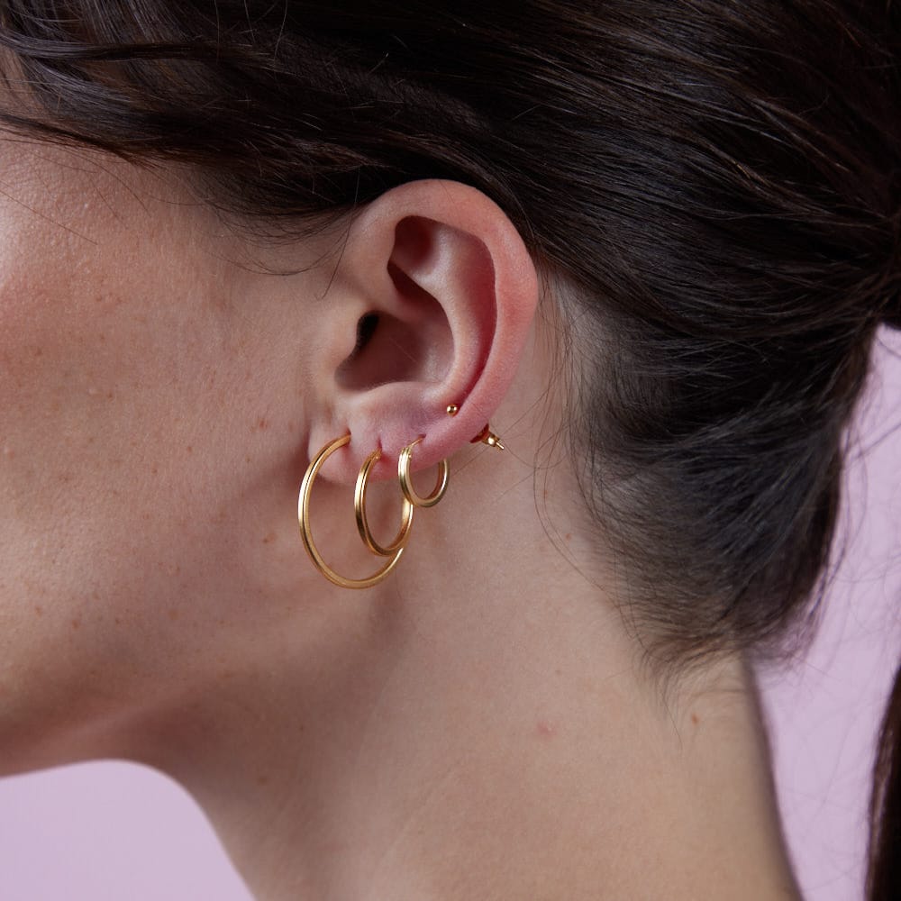 Goia AROS Aros Argolla Plana 14 mm gold