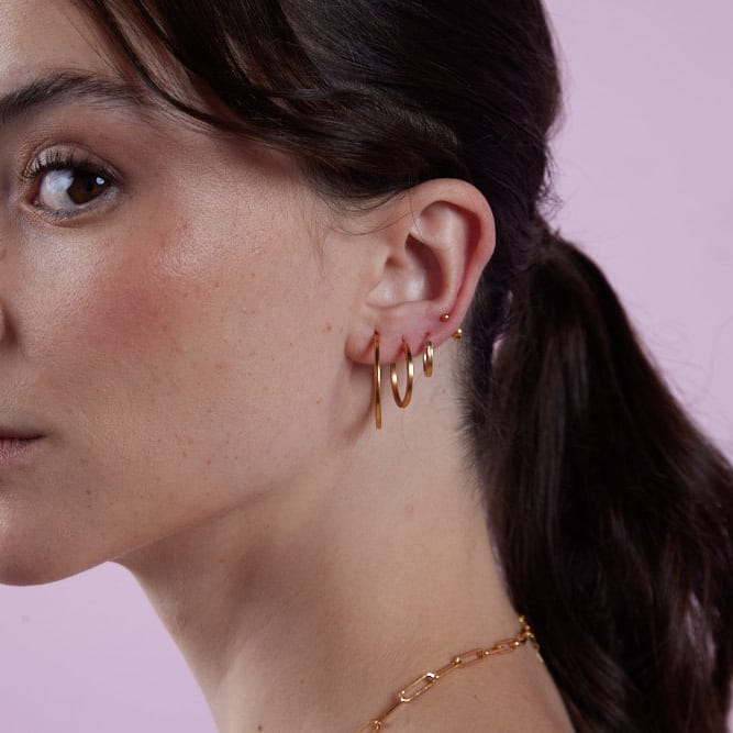 Goia AROS Aros Argolla Plana 14 mm gold