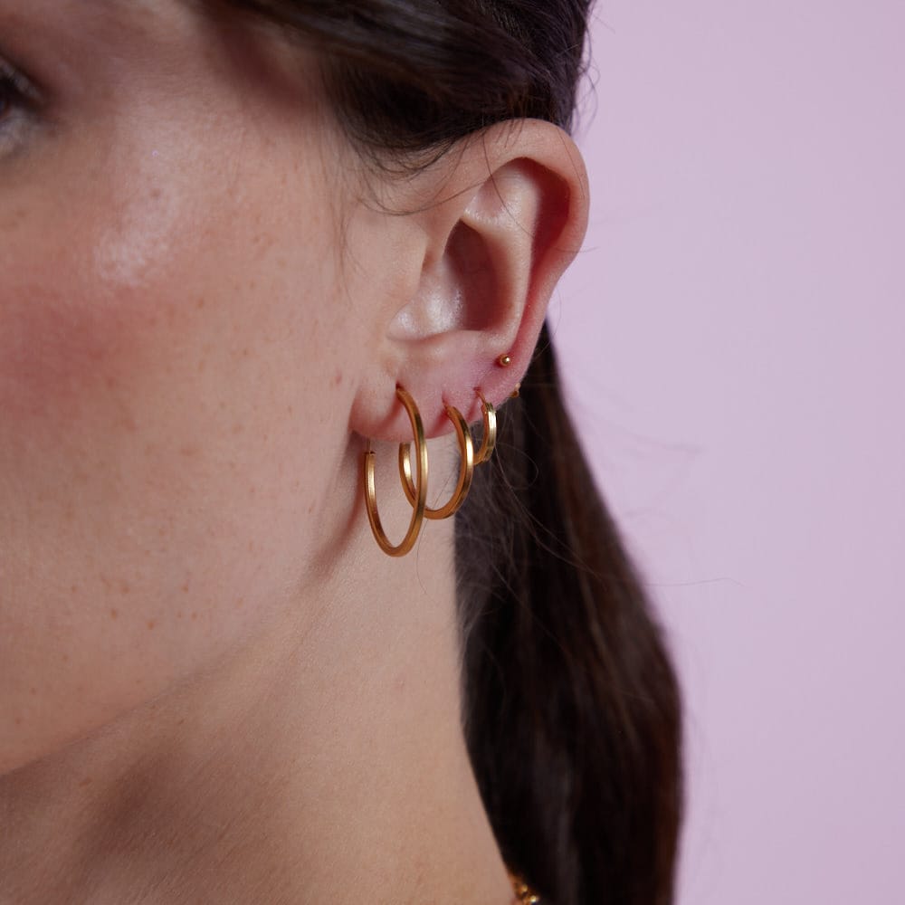 Goia AROS Aros Argolla Plana 14 mm gold