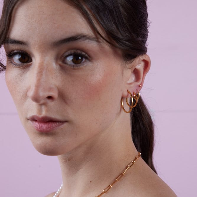 Goia AROS Aros Argolla Plana 14 mm gold