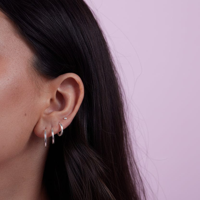 GOIA AROS Aros argolla plana 14 mm silver