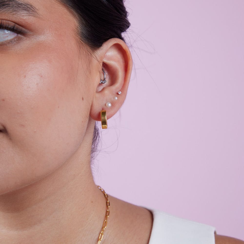 Goia AROS Aros Argolla Recta 14 mm Gold