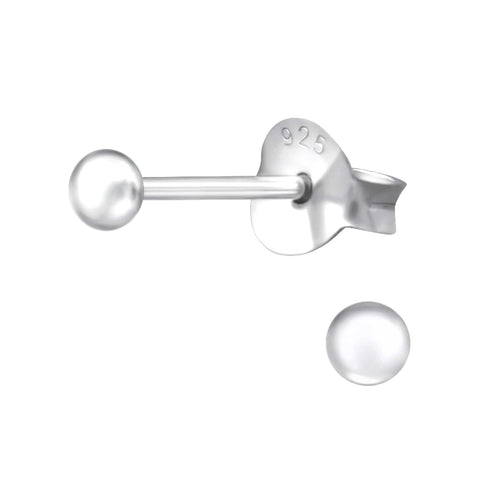 Aros bolita 2,5 mm plata