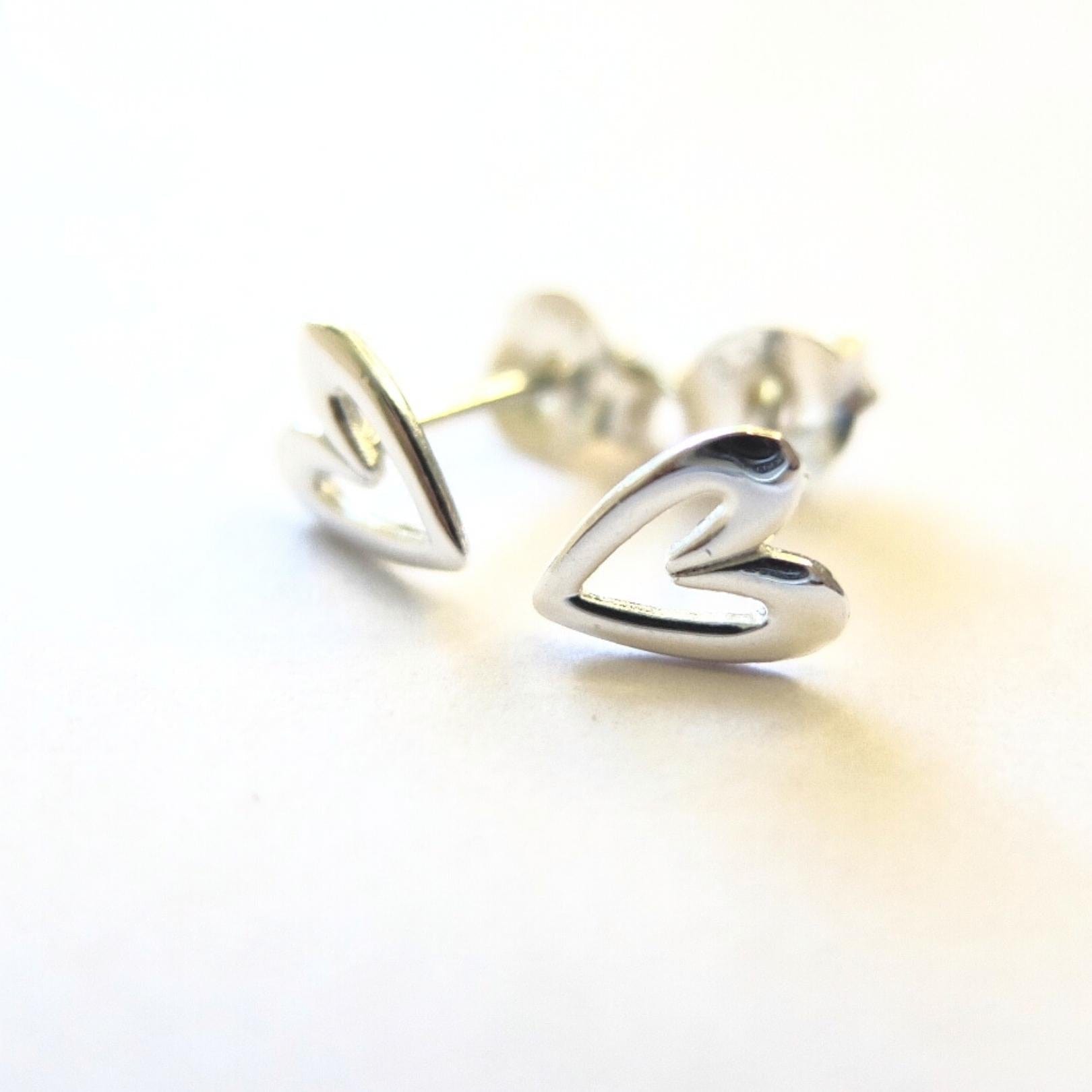 Aros Corazón Dibujado Plata