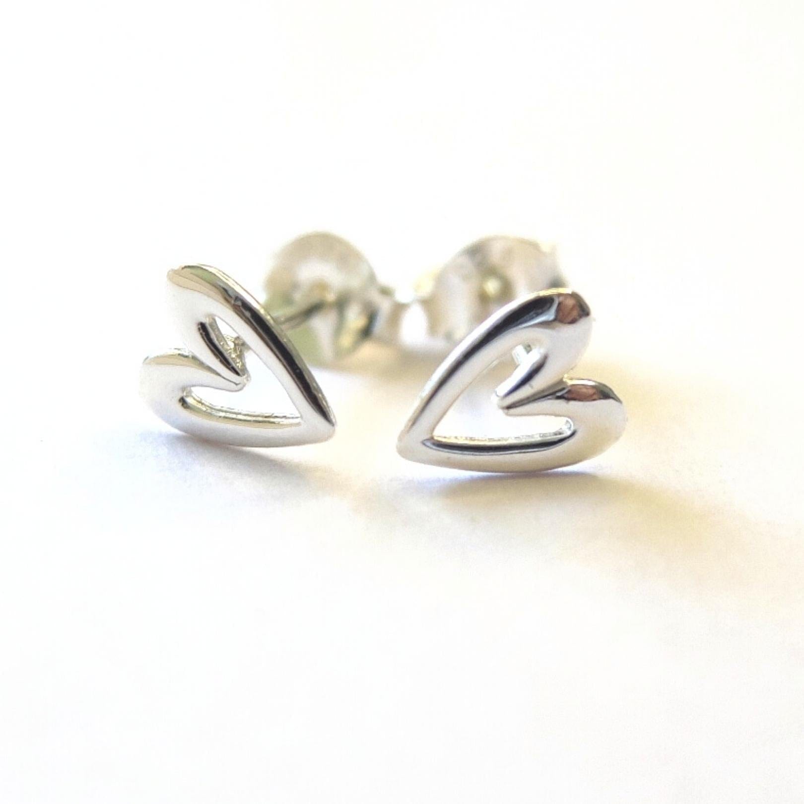 Aros Corazón Dibujado Plata