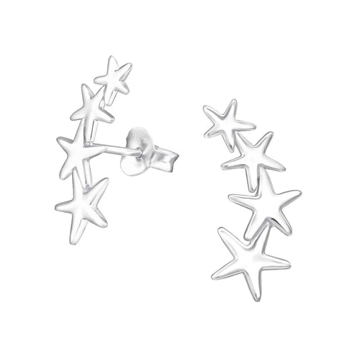 Aros Estrella Símil Trepador Plata
