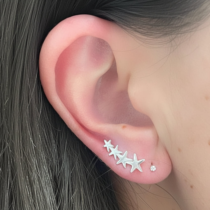 GOIA Aros Aros Estrella Símil Trepador Silver