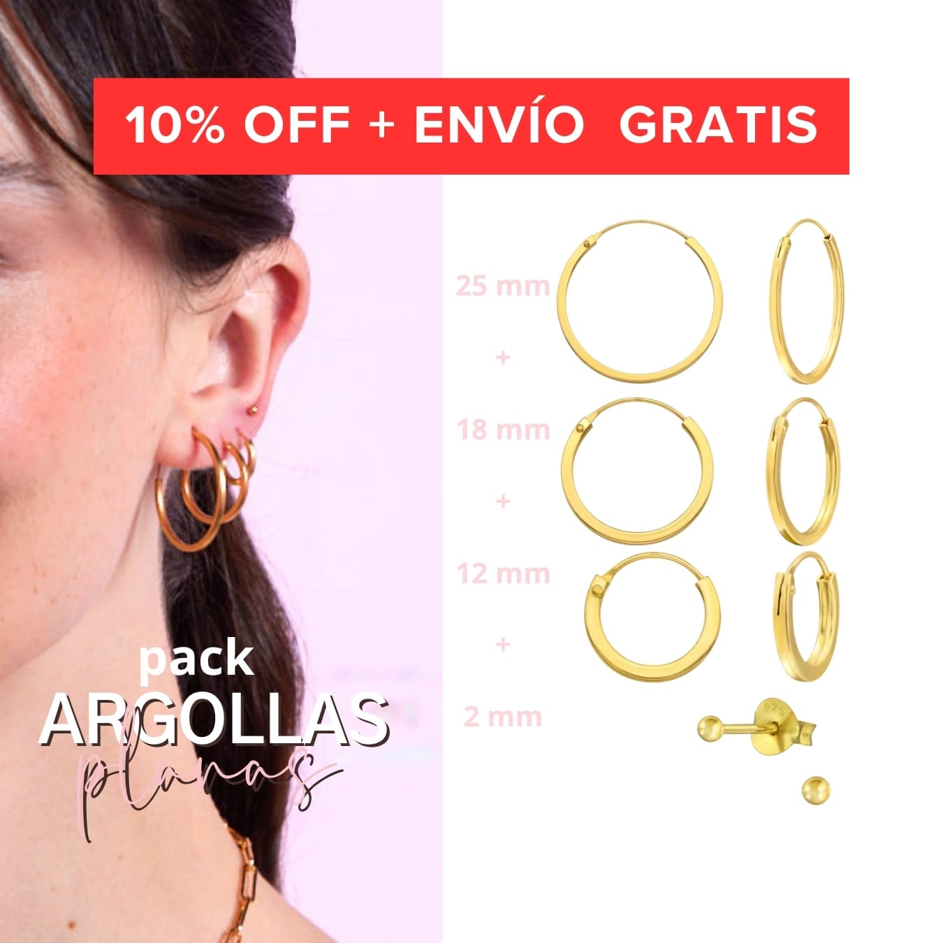 Goia AROS Pack Argolla Plana Gold