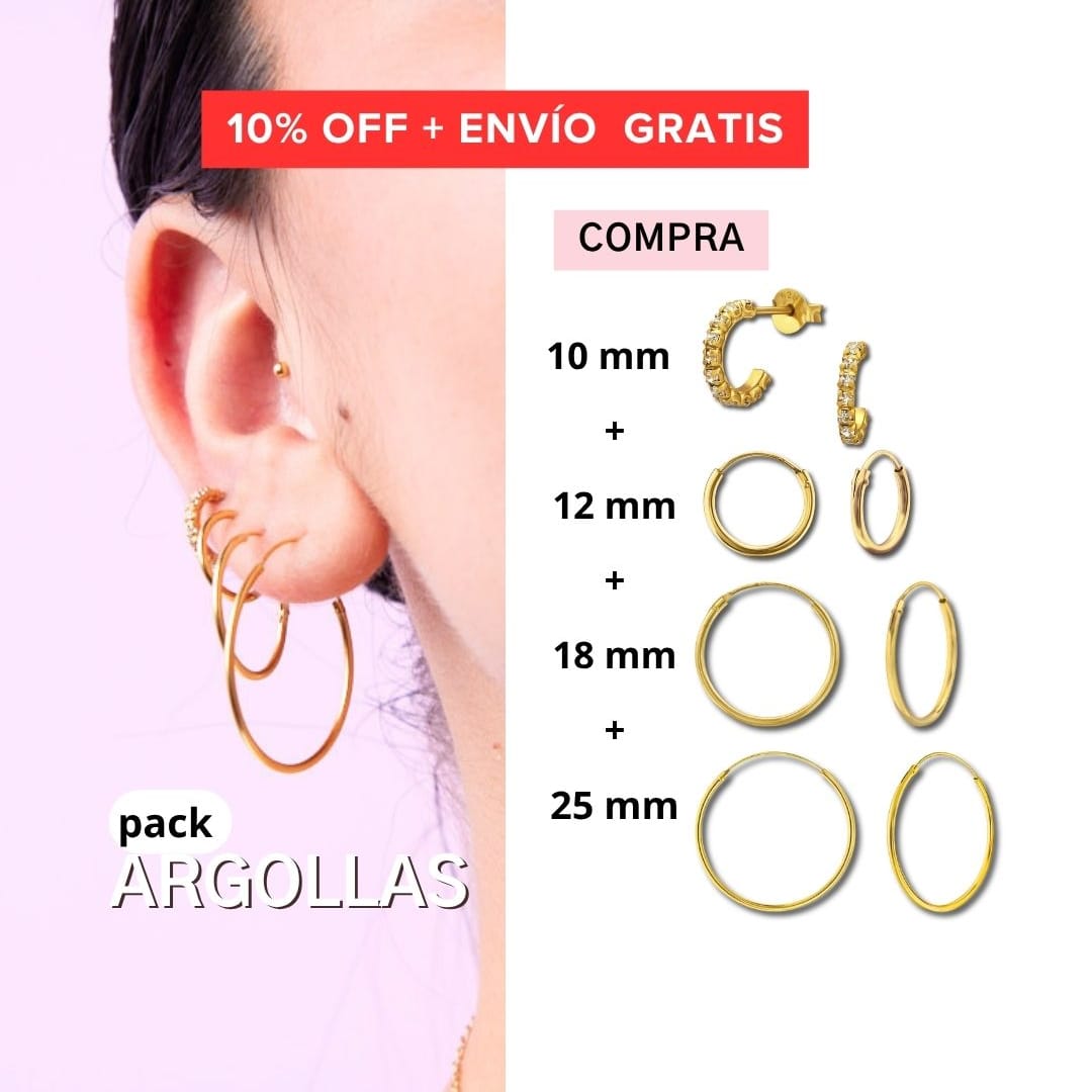 Goia AROS Pack Argollas Gold Circones