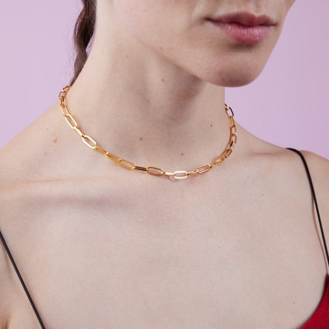 Goia Cadena Choker Cadena Gruesa Gold