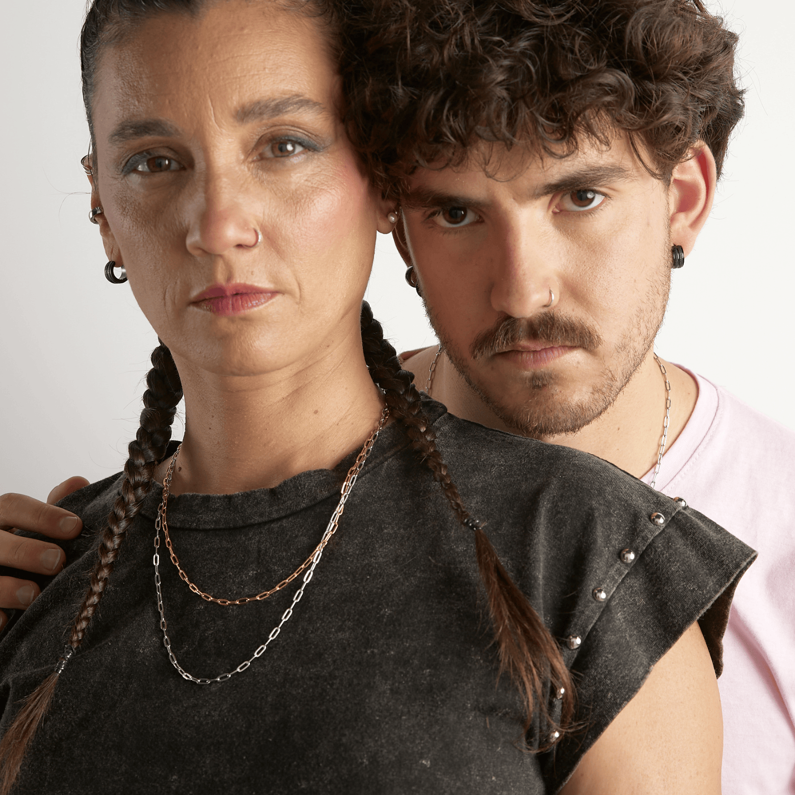 Goia COLLAR Cadena Unisex Gruesa 50 cm Plata