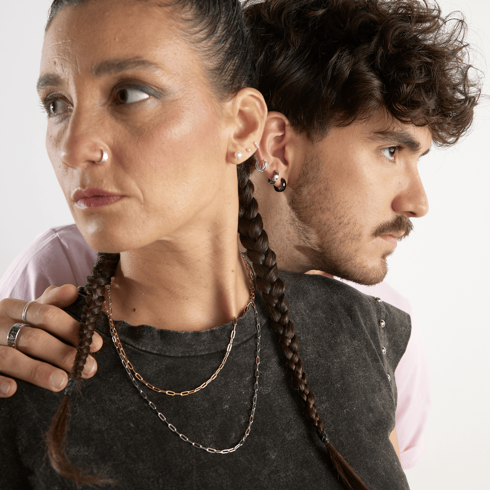 Goia COLLAR Cadena Unisex Gruesa 50 cm Plata