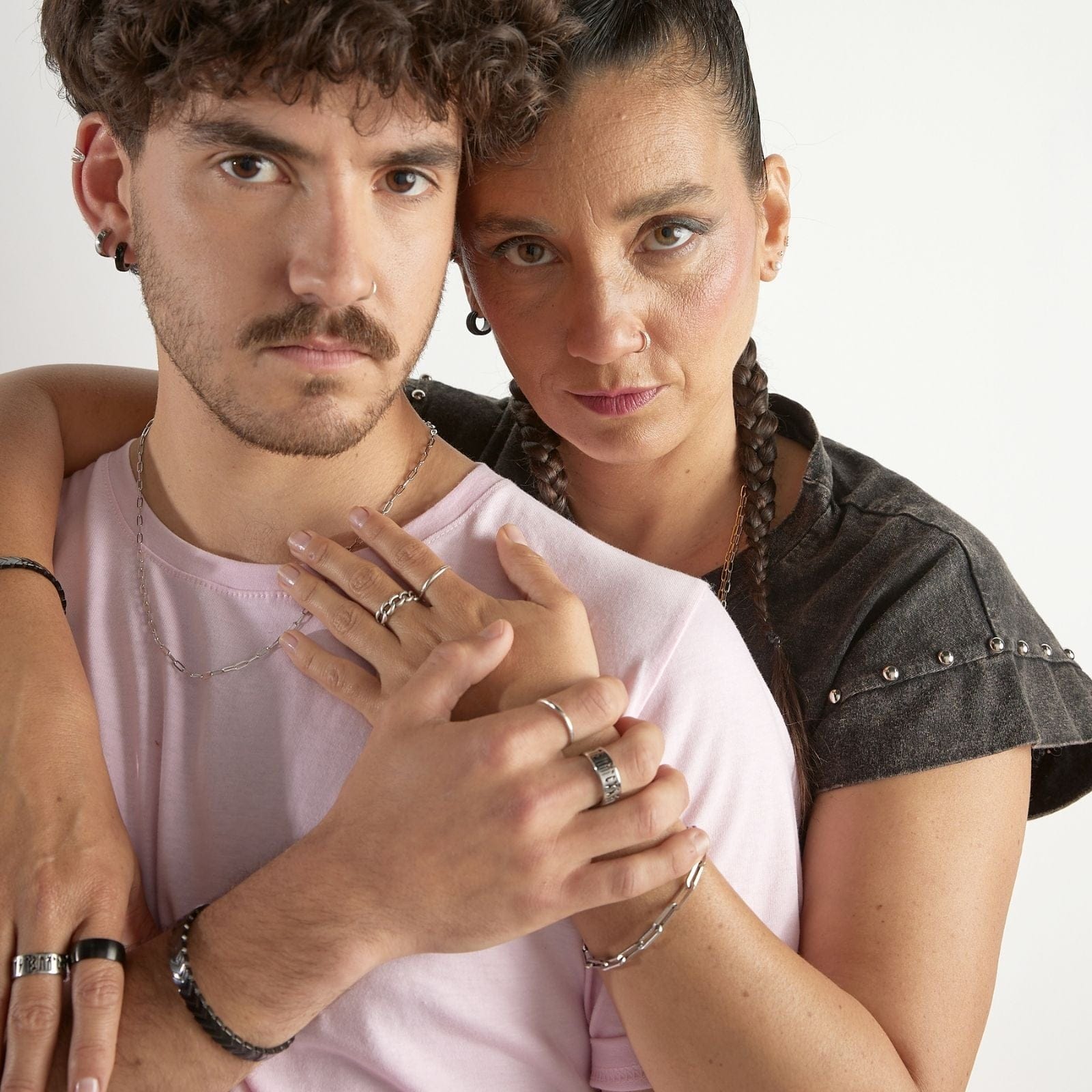 Goia COLLAR Cadena Unisex Gruesa 50 cm Plata