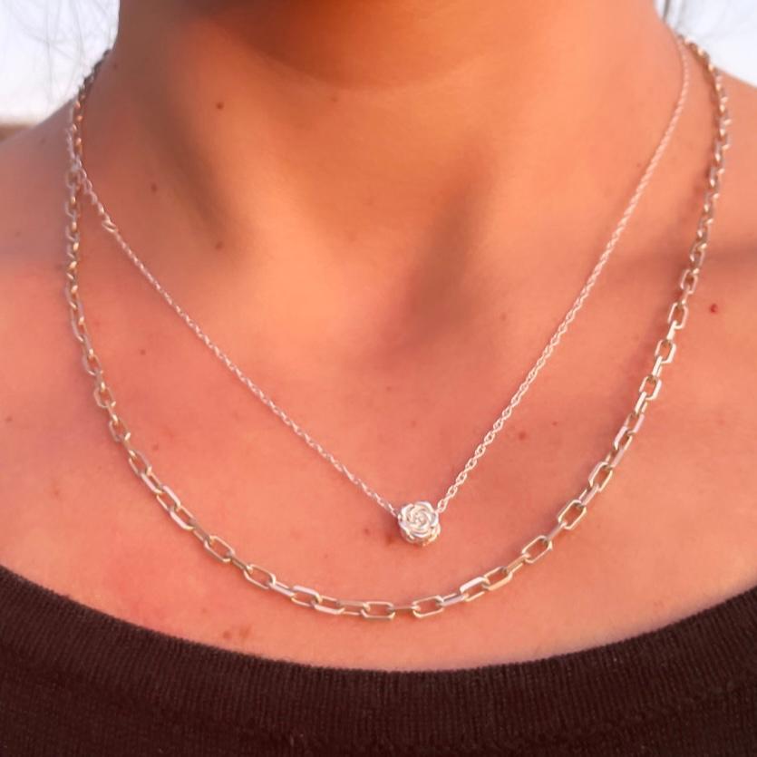 Choker Rosa Plata