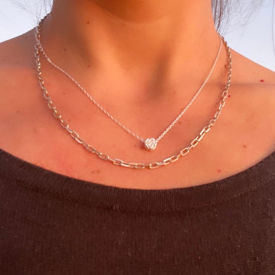 Choker Rosa Plata