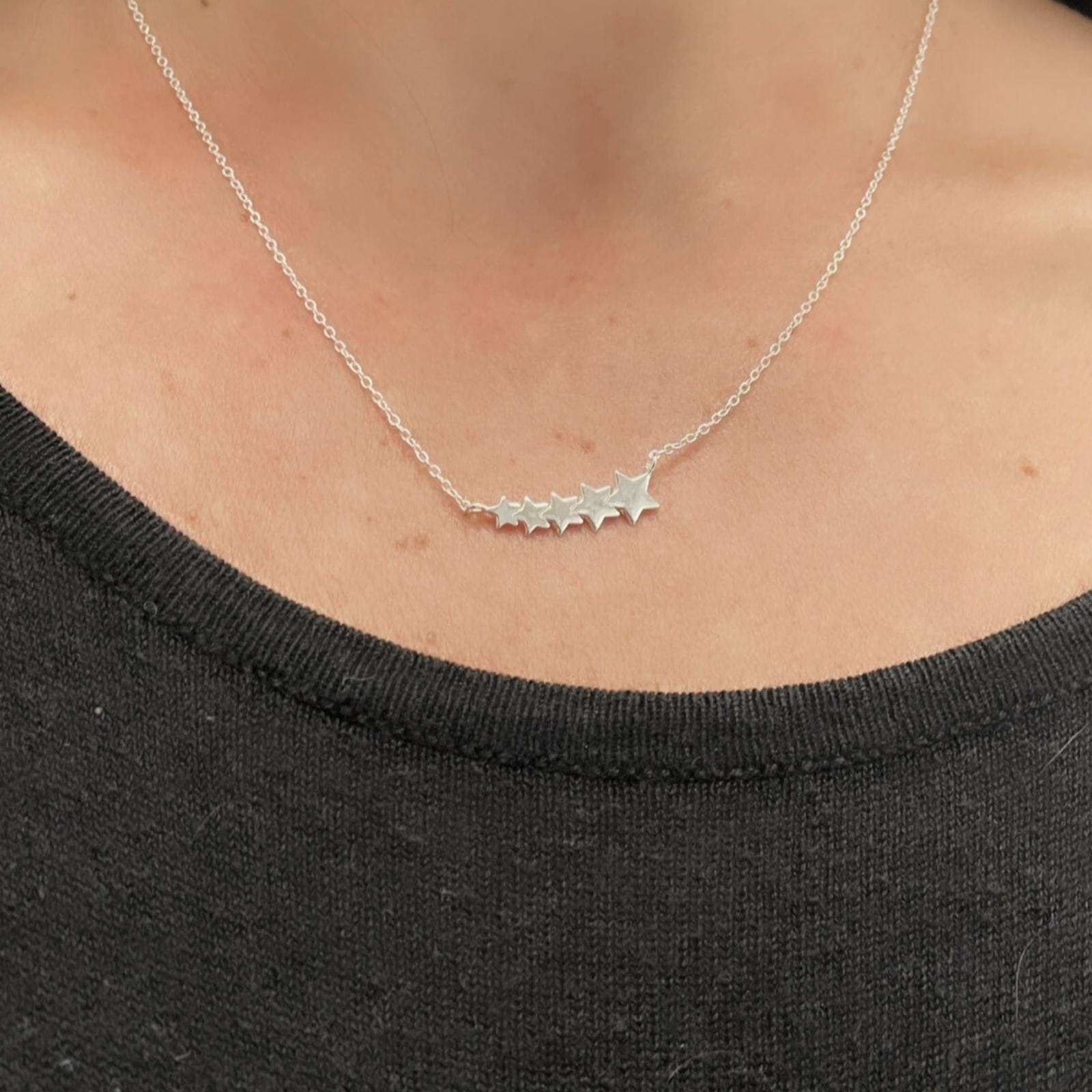 GOIA Collar Collar 5 Estrellas Unidas plata