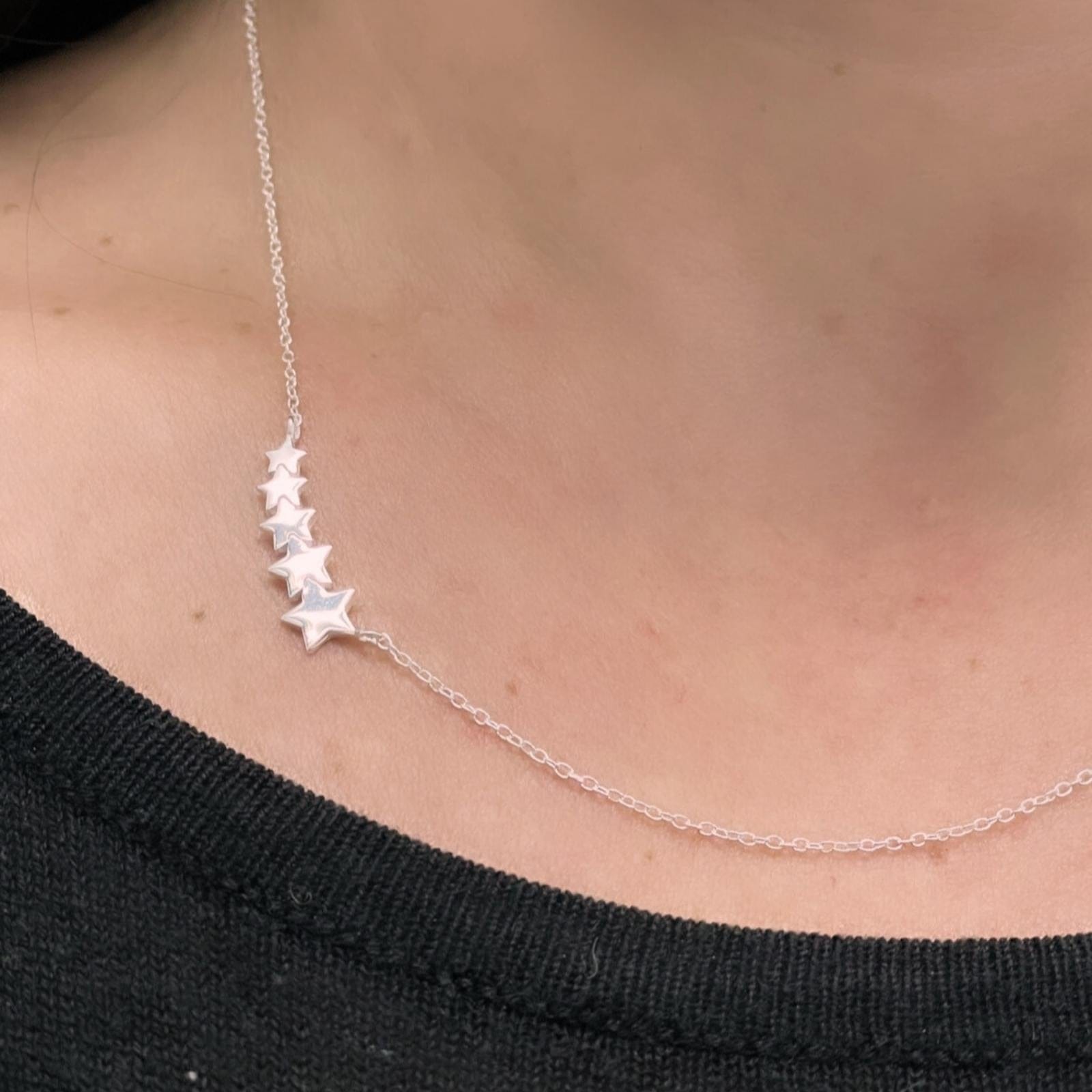 GOIA Collar Collar 5 Estrellas Unidas plata