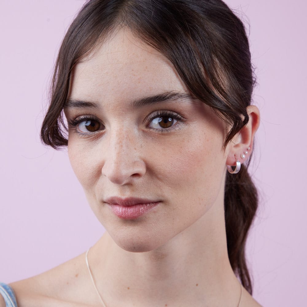 Goia Pendiente Aros Argolla Recta 14 mm Plata